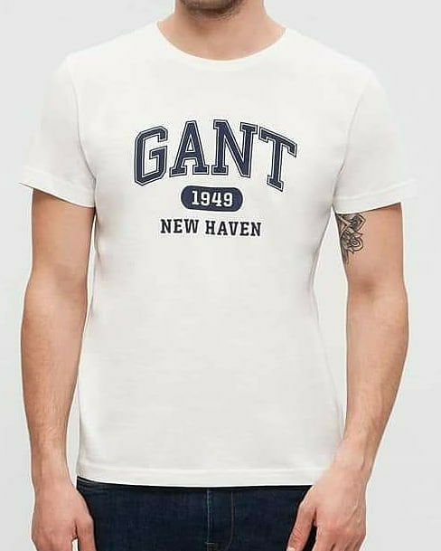 Gant Logo tshirt חולצת טישרט גאנט מהמם בצבע לבן